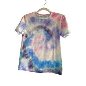 Girls Tee Tye Dyed Rainbow Multicolored Short Sleeves Size 12